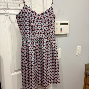 J. Crew Navy and Pink Floral Mini Dress